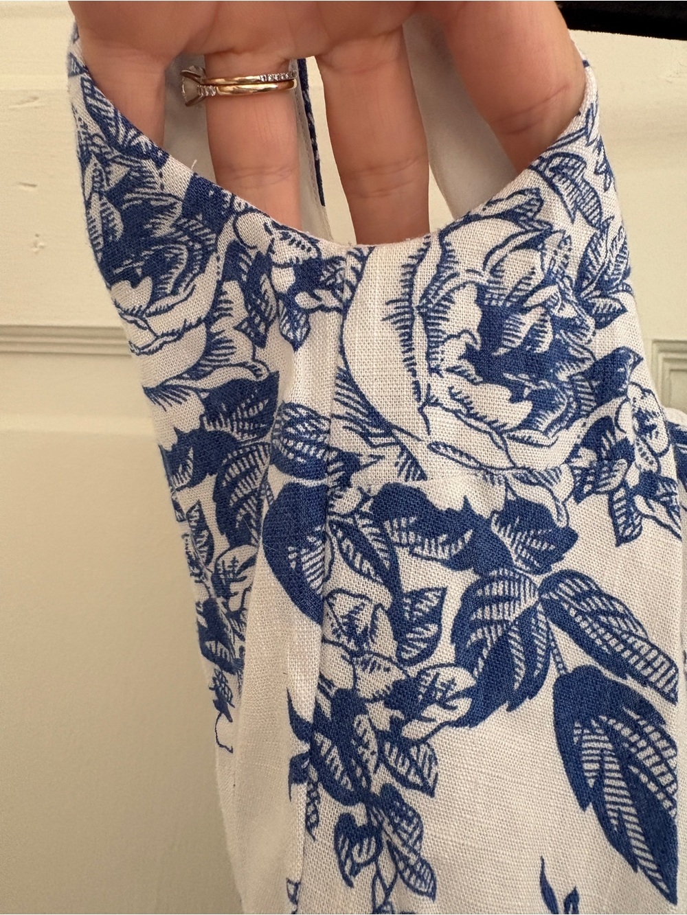 Kiel James Patrick Seaside Bloom Dress Blue White Floral Linen Preppy Coastal 4 - Picture 7 of 10